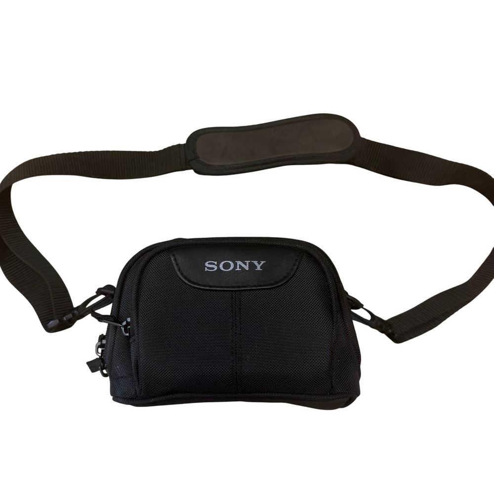 Sony Compact Camera Bag Black Padded Case with Shoulder Strap and Belt Loop